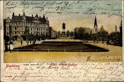 Ak Magdeburg an der Elbe, Kaiser Wilhelm Denkmal