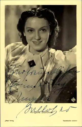 Ak Schauspielerin Angela Salloker, Portrait, Ross Verlag, UfA