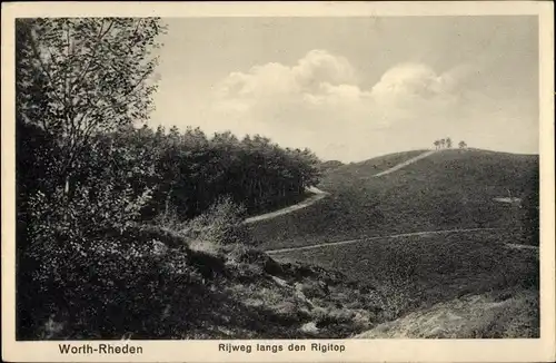 Ak Worth Rheden Gelderland, Rijweg langs den Rigitop