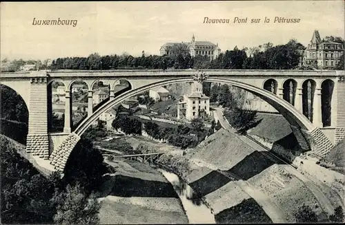 Ak Luxemburg, Nouveau Pont sur la Pétrusse