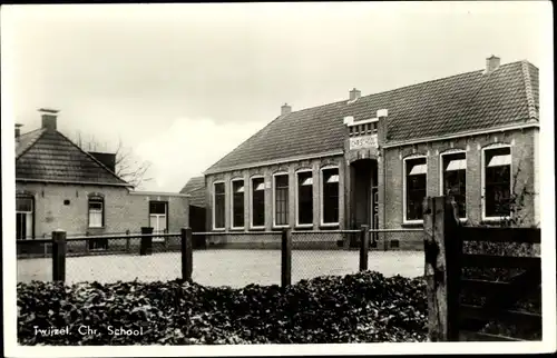 Ak Twijzel Friesland Niederlande, Chr. School
