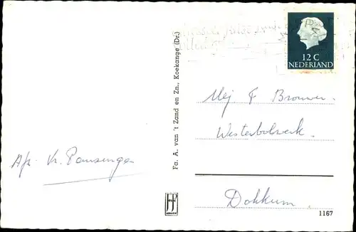 Ak Koekange Drenthe, Dorpstraat