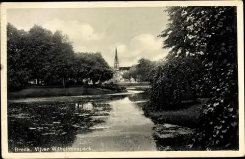 Ak Breda Nordbrabant Niederlande, Vijver Wilhelminapark