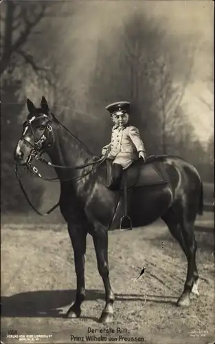 Ak Der erste Ritt, Prinz Wilhelm von Preußen