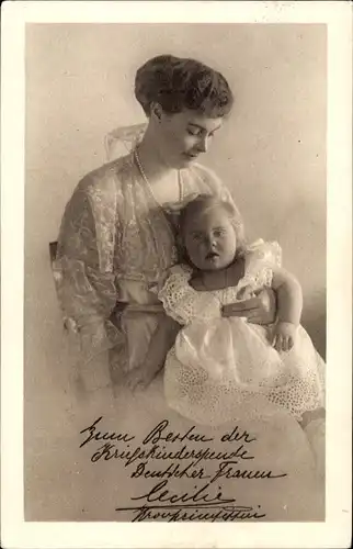 Ak Kronprinzessin Cecilie von Preußen, Prinzessin Alexandrine, Kriegskinder Spendentag 1916