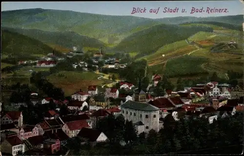 Ak Duszniki Zdrój Bad Reinerz Schlesien, Teilansicht vom Ort