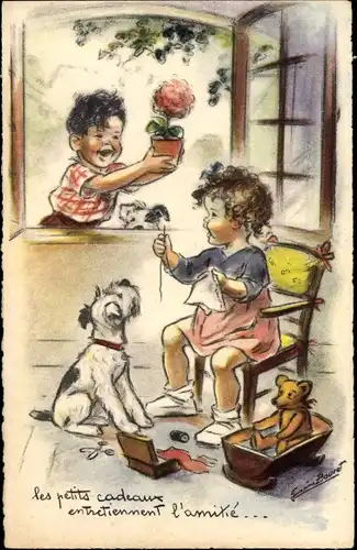 Künstler Ak Bouret, Germaine, Les petits cadeaux entretiennent l'amitié