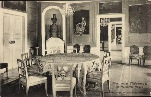 Ak Weimar in Thüringen, Wittums-Palais, Esszimmer, Tafelrunde