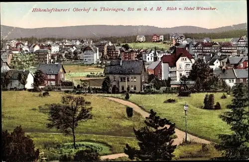 Ak Oberhof im Thüringer Wald, Blick vom Hotel Wünscher auf den Ort