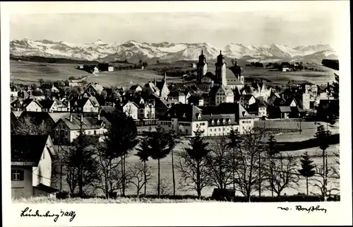 Ak Lindenburg i. Allgäu, Blick auf den Ort, Kirche