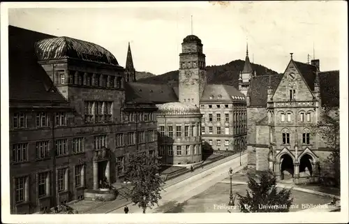 Ak Freiburg im Breisgau, Universität mit Bibliothek