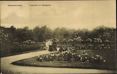 Ak Gelsenkirchen im Ruhrgebiet, Rosenplatz im Stadtgarten