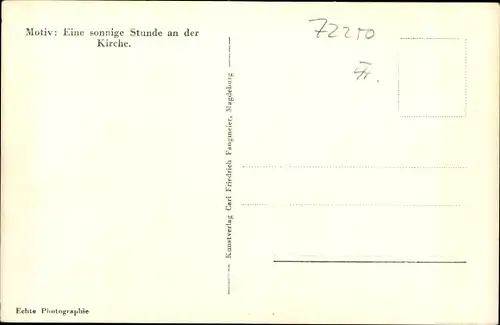 Ak Freudenstadt im Nordschwarzwald, Eine sonnige Stunde an der Kirche