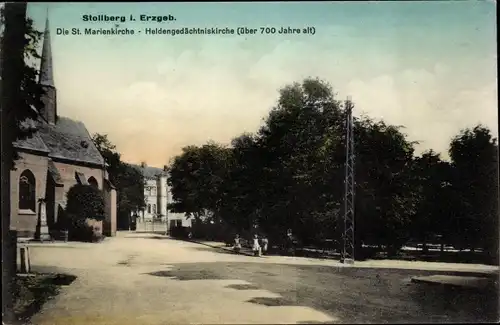 Ak Stollberg im Erzgebirge, St. Marienkirche, Heldengedächtniskirche