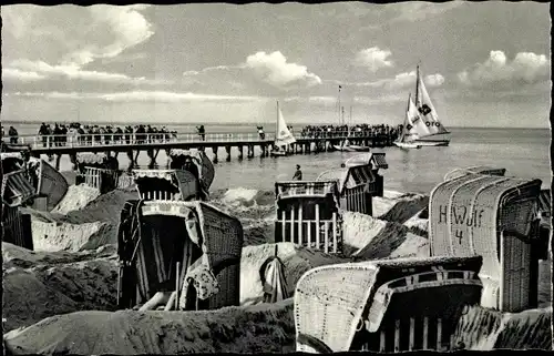 Ak Ostseebad Timmendorfer Strand, Strandleben an der Landungsbrücke