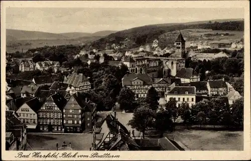 Ak Bad Hersfeld Hessen, Totalansicht, Blick vom Stadtturm