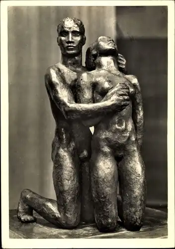 Ak Plastik von Georg Kolbe, Kniendes Menschenpaar, 1931