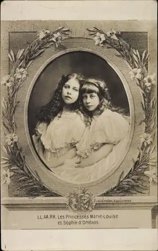 Ak Les Princesses Marie Louise et Sophie d'Orleans