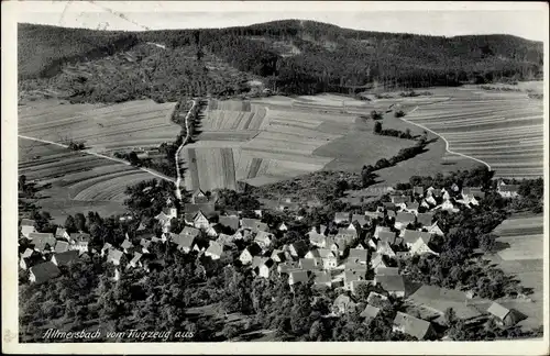 Ak Allmersbach im Tal, Fliegeraufnahme vom Ort