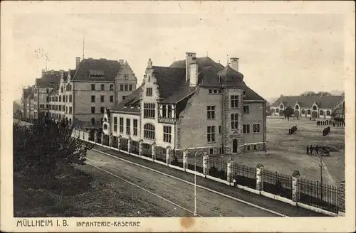 Ak Müllheim in Baden Markgräflerland, Infanteriekaserne