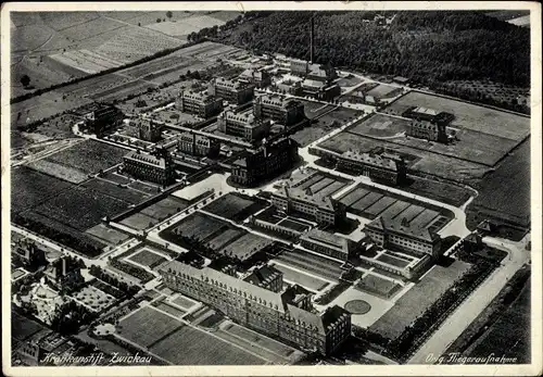 Ak Zwickau in Sachsen, Blick auf das Krankenstift, Fliegeraufnahme