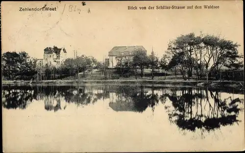 Ak Berlin Zehlendorf, Blick von der Schillerstraße auf den Waldsee