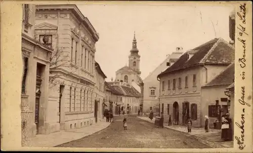 Kabinettfoto Bruck an der Leitha in Niederösterreich, Gasse