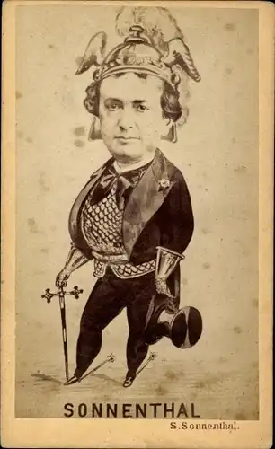 CdV Schauspieler Adolf von Sonnenthal, Portrait, Fotomontage