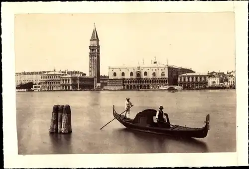 CdV Venezia Venedig Veneto, Campanile, Kanal, Gondel, 1860