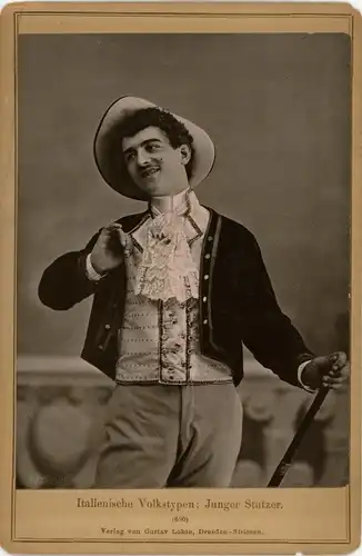 Kabinett Foto Italienische Volkstypen, Junger Stutzer