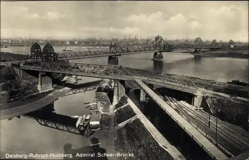 Ak Ruhrort Homberg Duisburg im Ruhrgebiet, Admiral Scheer-Brücke