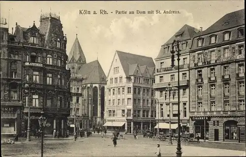 Ak Köln am Rhein, Partie am Dom mit St. Andreas