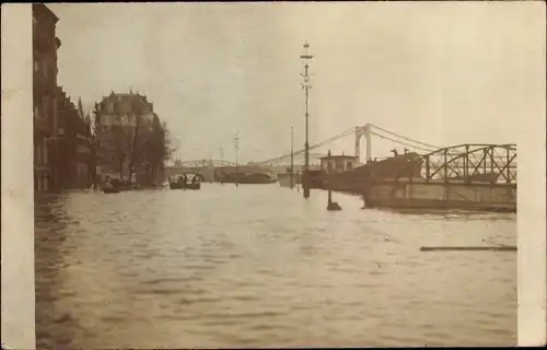 Foto Ak Köln am Rhein, Rheinansicht, Brücke