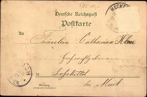 Litho Köln am Rhein, Panorama, Justizgebäude, Denkmal Friedrich Wilhelm II