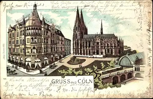 Litho Köln am Rhein, Palast Hotel, Dom