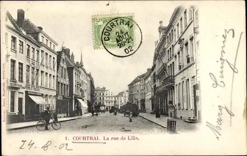 Ak Kortrijk Courtrai Westflandern, La rue de Lille