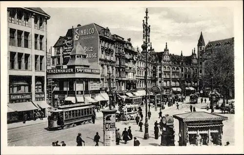 Ak Berlin Mitte, Spittelmarkt, Straßenbahn, Geschäftshäuser, Litfaßsäule, Reklame Sinalco