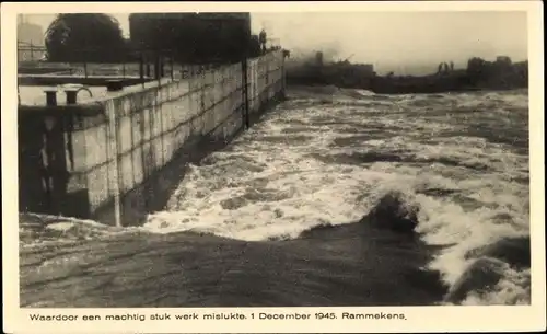 Ak Ritthem Walcheren Zeeland, Fort Rammekens, Waardoor een machtig stuk werk mislukte, 1945