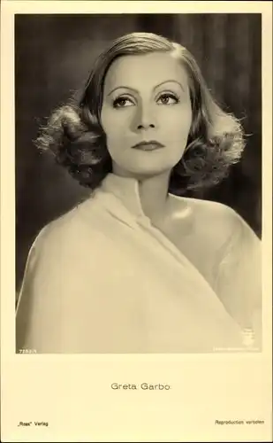 Ak Schauspielerin Greta Garbo, Portrait