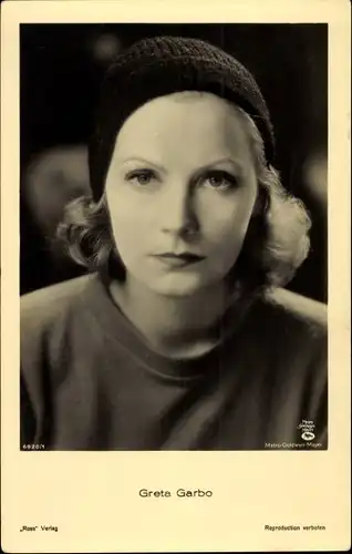 Ak Schauspielerin Greta Garbo, Portrait