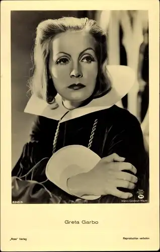 Ak Schauspielerin Greta Garbo, Portrait