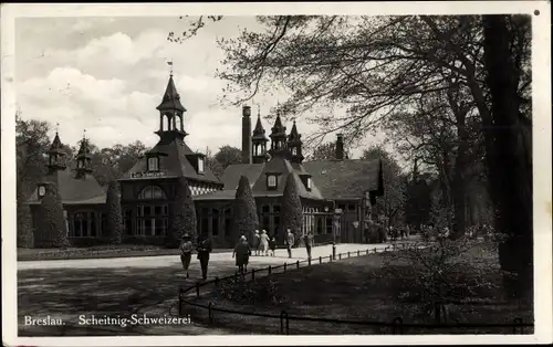 Foto Ak Wrocław Breslau Schlesien, Scheitnig Schweizerei