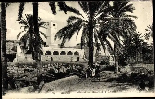 Ak Gabès Tunesien, Minaret et Marabout à Chenini