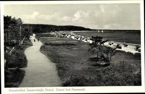 Ak Ostseebad Timmendorfer Strand, Strand und Promenade