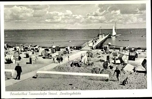 Ak Ostseebad Timmendorfer Strand, Landungsbrücke, Strand