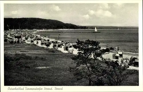 Ak Ostseebad Timmendorfer Strand, Strand, Strandkörbe, Landungsbrücke