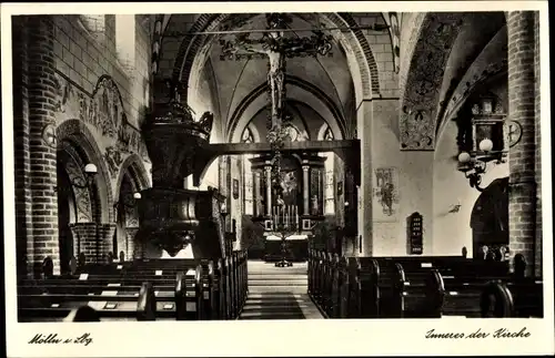 Ak Mölln in Lauenburg, Inneres der Kirche