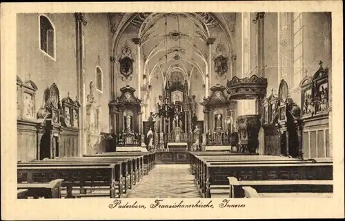 Ak Paderborn in Westfalen, Franziskanerkirche, Inneres
