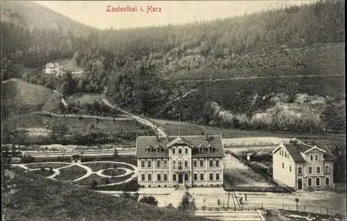 Ak Lautenthal Langelsheim am Harz, Ortsblick mit Gebäuden, Berge Wälder