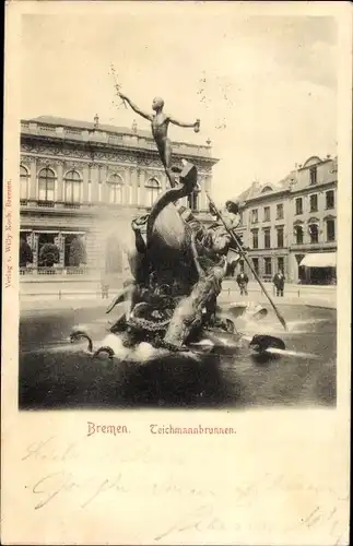 Ak Hansestadt Bremen, Teichmannbrunnen